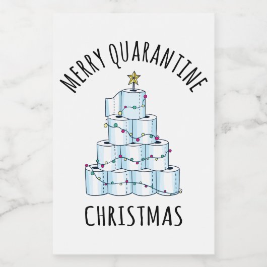 Merry Quarantine kerstboompapier Toilet Paper Voedselcontainer Etiket (Enkel label)
