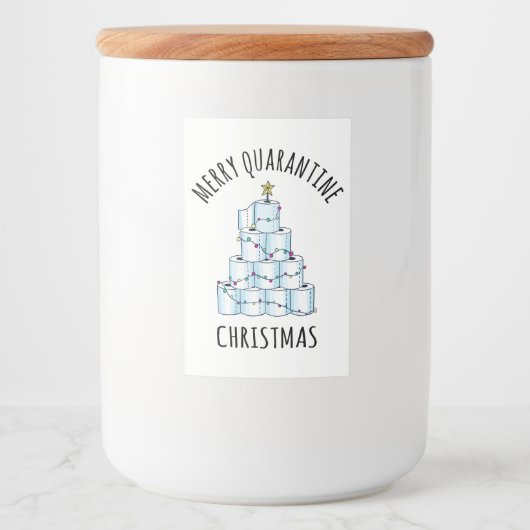 Merry Quarantine kerstboompapier Toilet Paper Voedselcontainer Etiket (Voorkant)