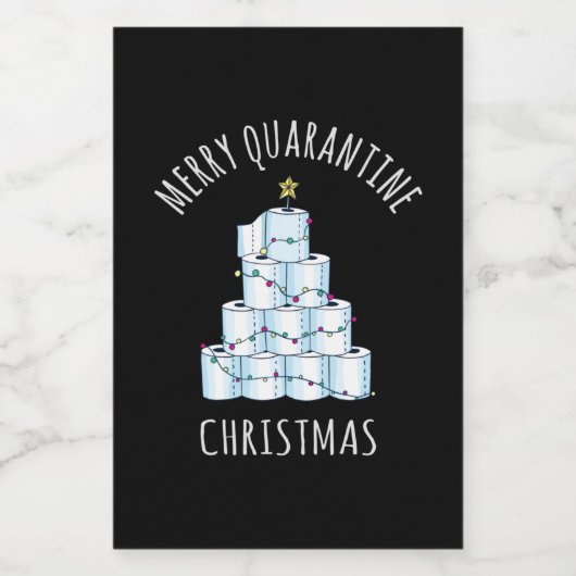 Merry Quarantine kerstboompapier Toilet Paper Voedselcontainer Etiket (Enkel label)