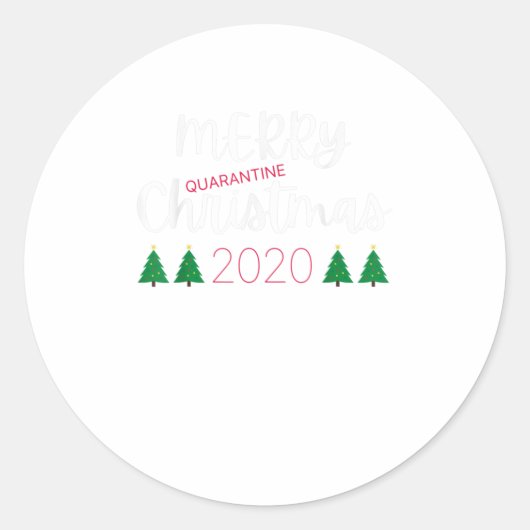Merry Quarantine Kerstmis 2020 Pajamas Ronde Sticker (Voorkant)