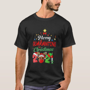 Merry Quarantine Kerstmis 2021 Reindeer Funny Fam T-shirt