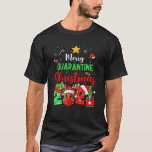 Merry Quarantine Kerstmis 2021 Reindeer Matching T-shirt