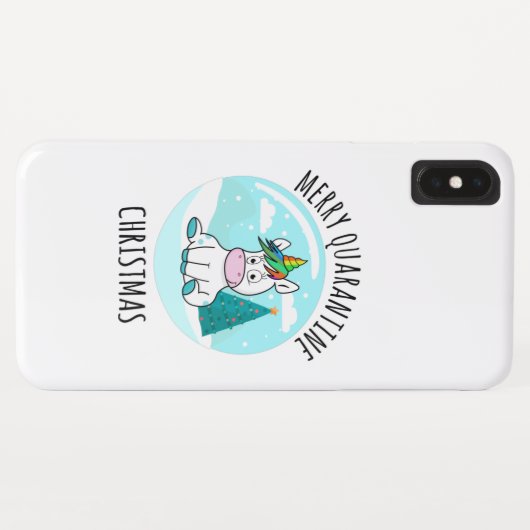 Merry Quarantine Kerstunicorn Case-Mate iPhone Case (Achterkant (horizontaal))