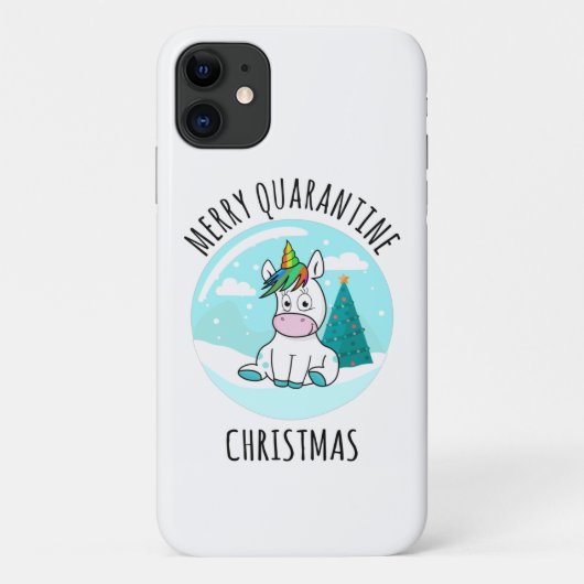 Merry Quarantine Kerstunicorn Case-Mate iPhone Case (Achterkant)