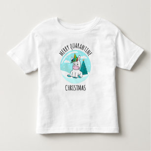 Merry Quarantine Kerstunicorn Kinder Shirts