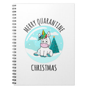 Merry Quarantine Kerstunicorn Notitieboek
