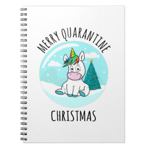 Merry Quarantine Kerstunicorn Notitieboek