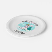 Merry Quarantine Kerstunicorn Papieren Bordje (Gekanteld)