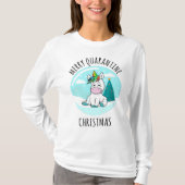 Merry Quarantine Kerstunicorn T-shirt (Voorkant)