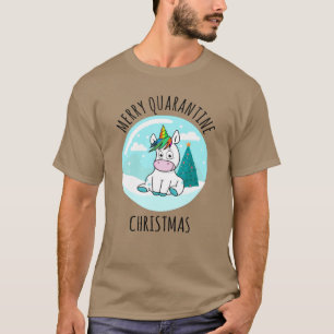 Merry Quarantine Kerstunicorn T-shirt