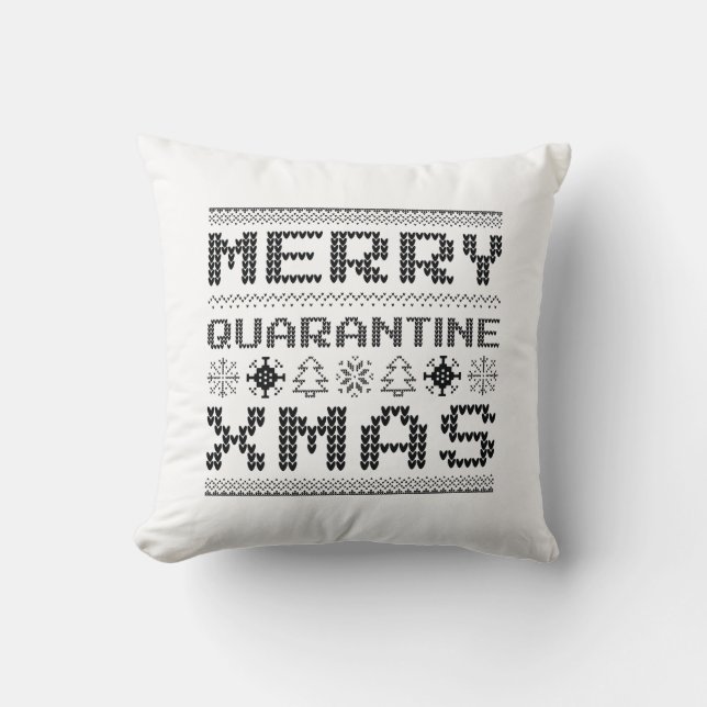 Merry Quarantine Xmas Kussen (Voorkant)
