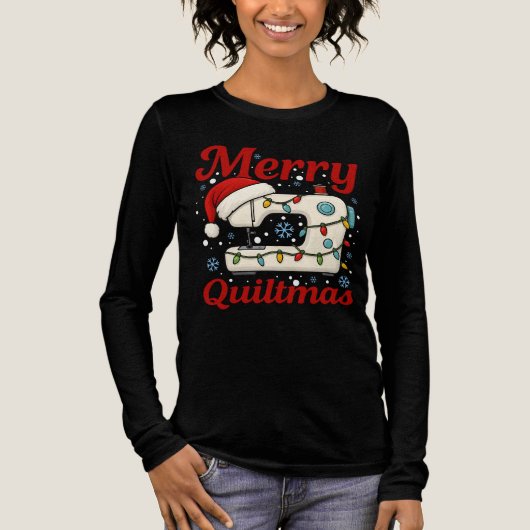 MERRY QUILTMAS 1 Tri-Blend SHIRT (Voorkant)