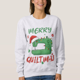 Merry Quiltmas Christmas Sewing Machine Funny Xmas Trui