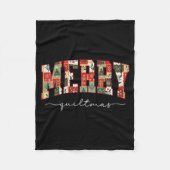Merry Quiltmas Patchwork Quilters Knitting Sewing  Fleece Deken (Voorkant)