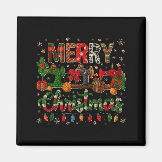 Merry Quiltmas Quilter Sewing Retreat Pajama Chris Magneet (Voorkant)