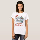 Merry Quiltmas Sewing Machine 7 T-shirt (Voorkant volledig)