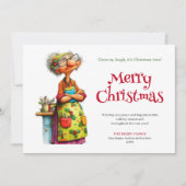 Merry Quirky Woman Editable Digital Greeting Feestdagenkaart (Voorkant)
