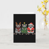 Merry Ratmas Christmas Santa Rat Mouse Lover Anima Kaart (Gele Bloem)