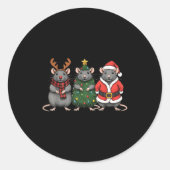 Merry Ratmas Christmas Santa Rat Mouse Lover Anima Ronde Sticker (Voorkant)