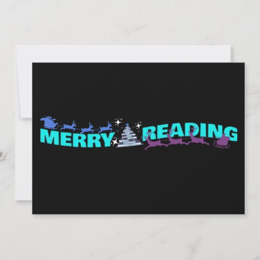 Merry Reading Wavy Teksttypografie Rendier Kaart (Voorkant)