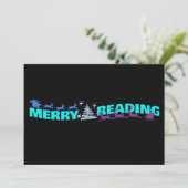 Merry Reading Wavy Teksttypografie Rendier Kaart (Staand voorkant)