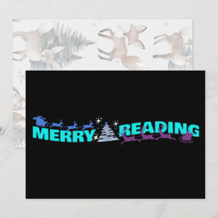 Merry Reading Wavy Teksttypografie Rendier Kaart