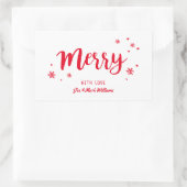 Merry Rechthoekige Sticker (Tas)