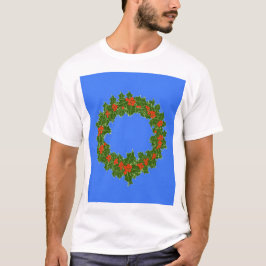Merry Red Berry en Holly Wreath voor Kerstmis T-shirt