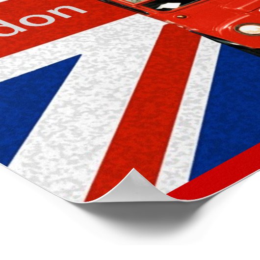 Merry Red Bus en de Britse vlag Poster (Hoek)