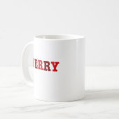 Merry Red Christmas Coffee Mok (Voorkant links)