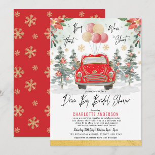 Merry Red Green Gold Winter Drive by Vrijgezellenf Kaart