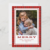 Merry Red Plays Single Photo Feestdagenkaart (Voorkant)