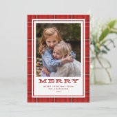 Merry Red Plays Single Photo Feestdagenkaart (Staand voorkant)