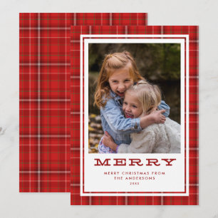 Merry Red Plays Single Photo Feestdagenkaart