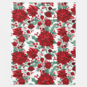 Merry Red Poinsettia Flowers Ivy verliest Waterver Fleece Deken (Voorkant)