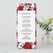 Merry Red Poinsettia Flowers Ivy verliest Waterver Menu (Staand voorkant)