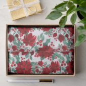 Merry Red Poinsettia Flowers Ivy verliest Waterver Tissuepapier (Geschenk)