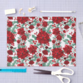 Merry Red Poinsettia Flowers Ivy verliest Waterver Tissuepapier (Craft)