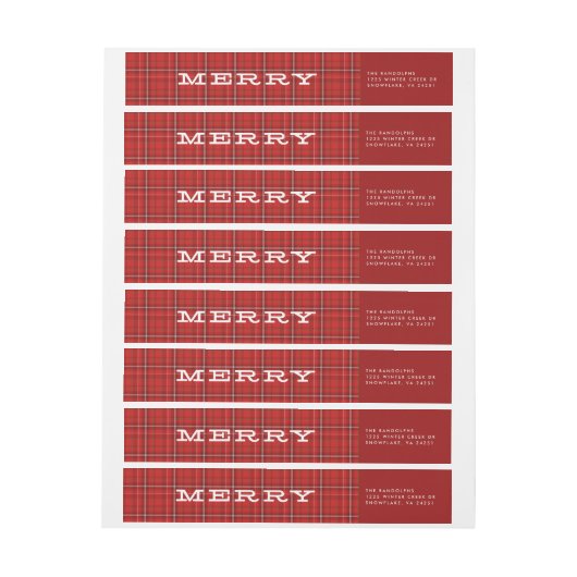 Merry Red Pset-kerstretouradres (Vel)