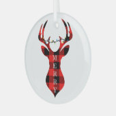 Merry Red Pset Reindeer Silhouette Circle Glass Glas Ornament (Voorkant links)