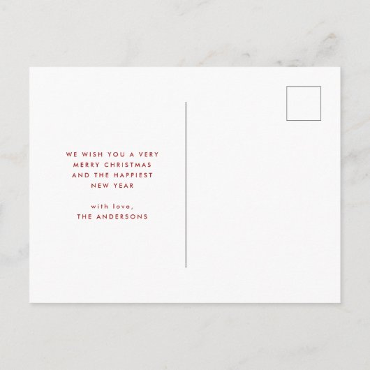 Merry Red Pset Single Photo Kerstmis Feestdagenkaart (Achterkant)