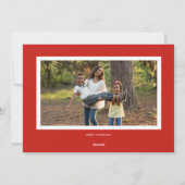 Merry Red Retro Script Christmas Photo Feestdagenkaart (Achterkant)