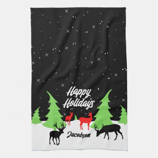 Merry Reindeer Kitchen Towels Theedoek (Verticaal)