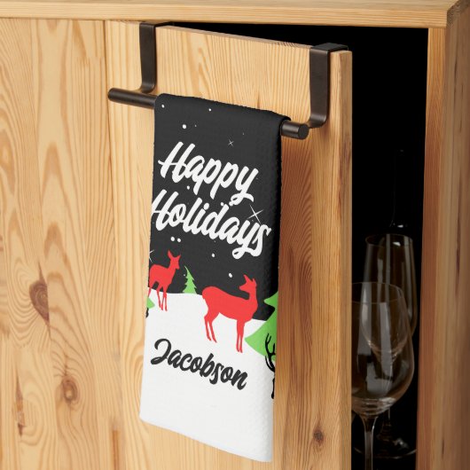 Merry Reindeer Kitchen Towels Theedoek (Derde Gevouwen)