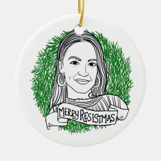 Merry Resistmas Keramisch Ornament (Voorkant)