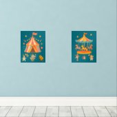 Merry Retro Circus Print Set (Houten vloer)