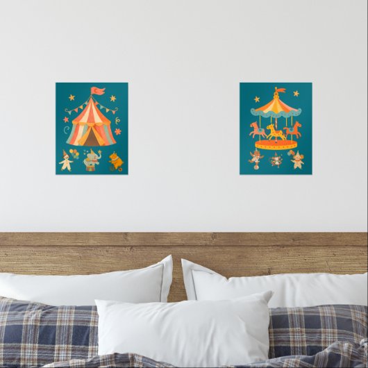 Merry Retro Circus Print Set (Slaapkamer)