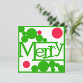 Merry Retro Moderne Bellen Vierkant Feestdagenkaart (Staand voorkant)