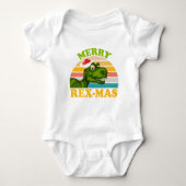 Merry Rex-mas Kerstmis Dinosaur Cute Dino Romper (Voorkant)