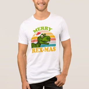 Merry Rex-mas Kerstmis Dinosaur Cute Dino Tri-Blend Shirt